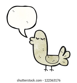 pájaro de caricatura con burbuja de habla