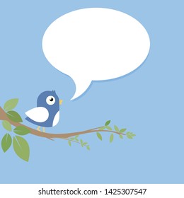 Cartoon Bird with Speech Bubble 
