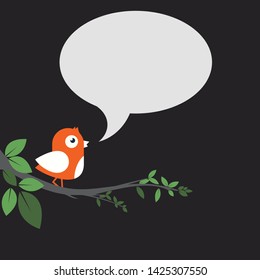 Cartoon Bird with Speech Bubble 