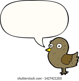 pájaro de caricatura con burbuja de habla