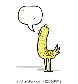 cartoon bird with speech bubble