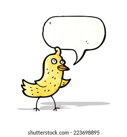 cartoon bird with speech bubble