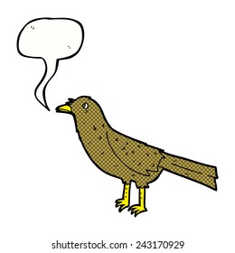 cartoon bird with speech bubble