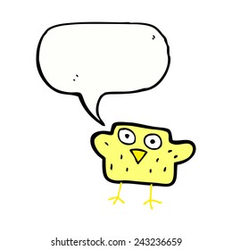 cartoon bird with speech bubble