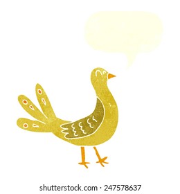 cartoon bird with speech bubble