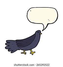 pájaro de caricatura con burbuja de habla