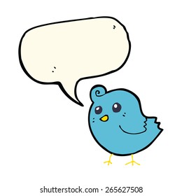 pájaro de caricatura con burbuja de habla
