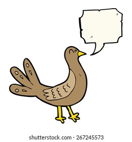 cartoon bird with speech bubble