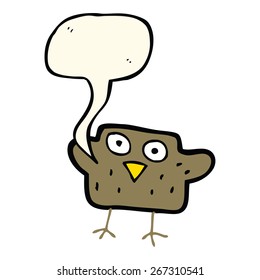 pájaro de caricatura con burbuja de habla