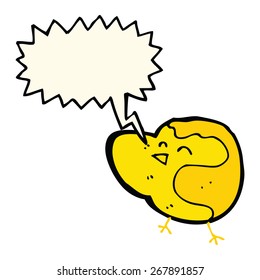 pájaro de caricatura con burbuja de habla