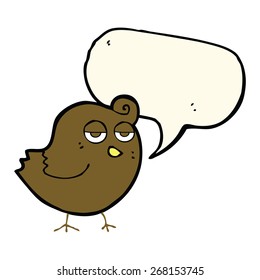 pájaro de caricatura con burbuja de habla