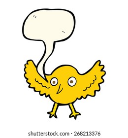 cartoon bird with speech bubble