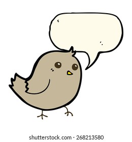 pájaro de caricatura con burbuja de habla