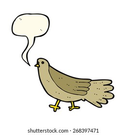 pájaro de caricatura con burbuja de habla