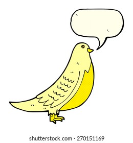 cartoon bird with speech bubble