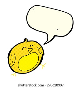 cartoon bird with speech bubble
