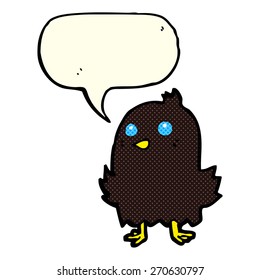 pájaro de caricatura con burbuja de habla