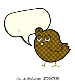 pájaro de caricatura con burbuja de habla