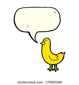 cartoon bird with speech bubble
