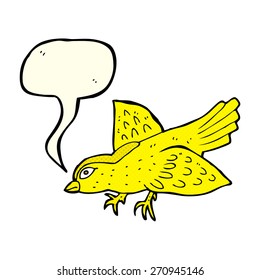 cartoon bird with speech bubble