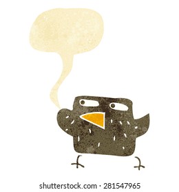 cartoon bird with speech bubble