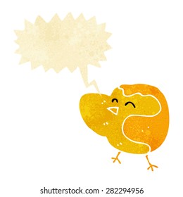 pájaro de caricatura con burbuja de habla
