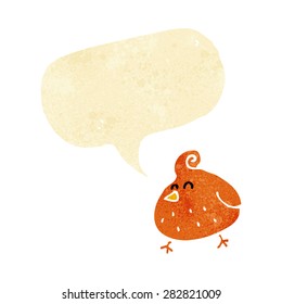 cartoon bird with speech bubble