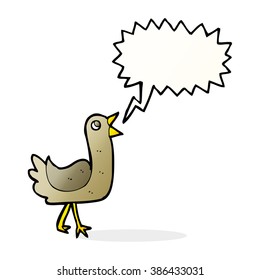 cartoon bird with speech bubble