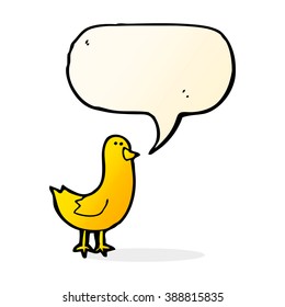 pájaro de caricatura con burbuja de habla