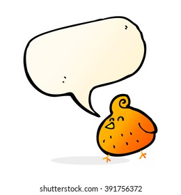 pájaro de caricatura con burbuja de habla