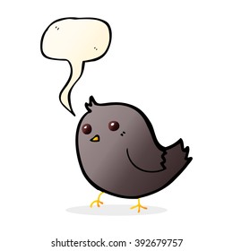 pájaro de caricatura con burbuja de habla