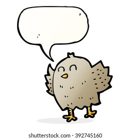 cartoon bird with speech bubble