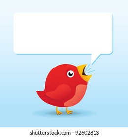 Cartoon Bird with Speech Bubble