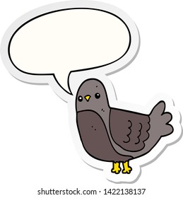 cartoon bird with speech bubble sticker