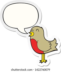 cartoon bird with speech bubble sticker