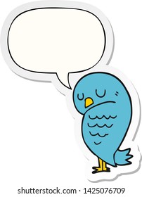 cartoon bird with speech bubble sticker