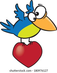 Cartoon Bird Standing On Heart Stock Vector (Royalty Free) 180976127 ...