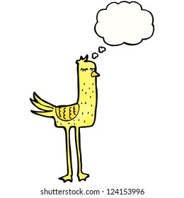 cartoon bird thinking