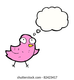 pensamiento de pájaro de dibujos animados