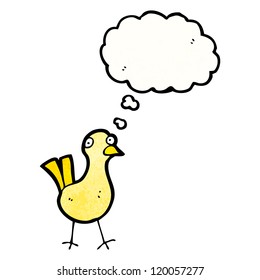 cartoon bird with thought bubble