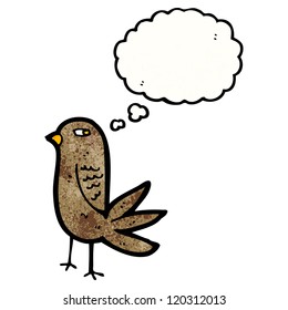 cartoon bird with thought bubble