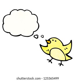cartoon bird with thought bubble