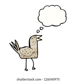 cartoon bird with thought bubble