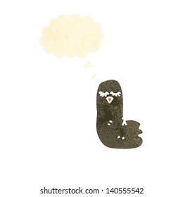 cartoon bird with thought bubble