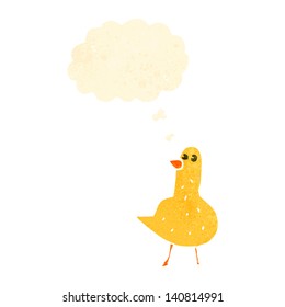 Cartoon-Vogel mit Gedankenblase