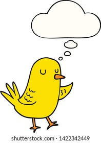 cartoon bird with thought bubble