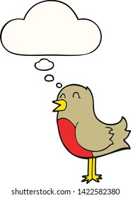 cartoon bird with thought bubble