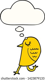 cartoon bird with thought bubble