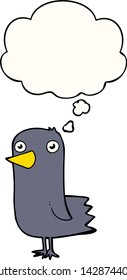 cartoon bird with thought bubble