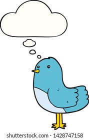 cartoon bird with thought bubble